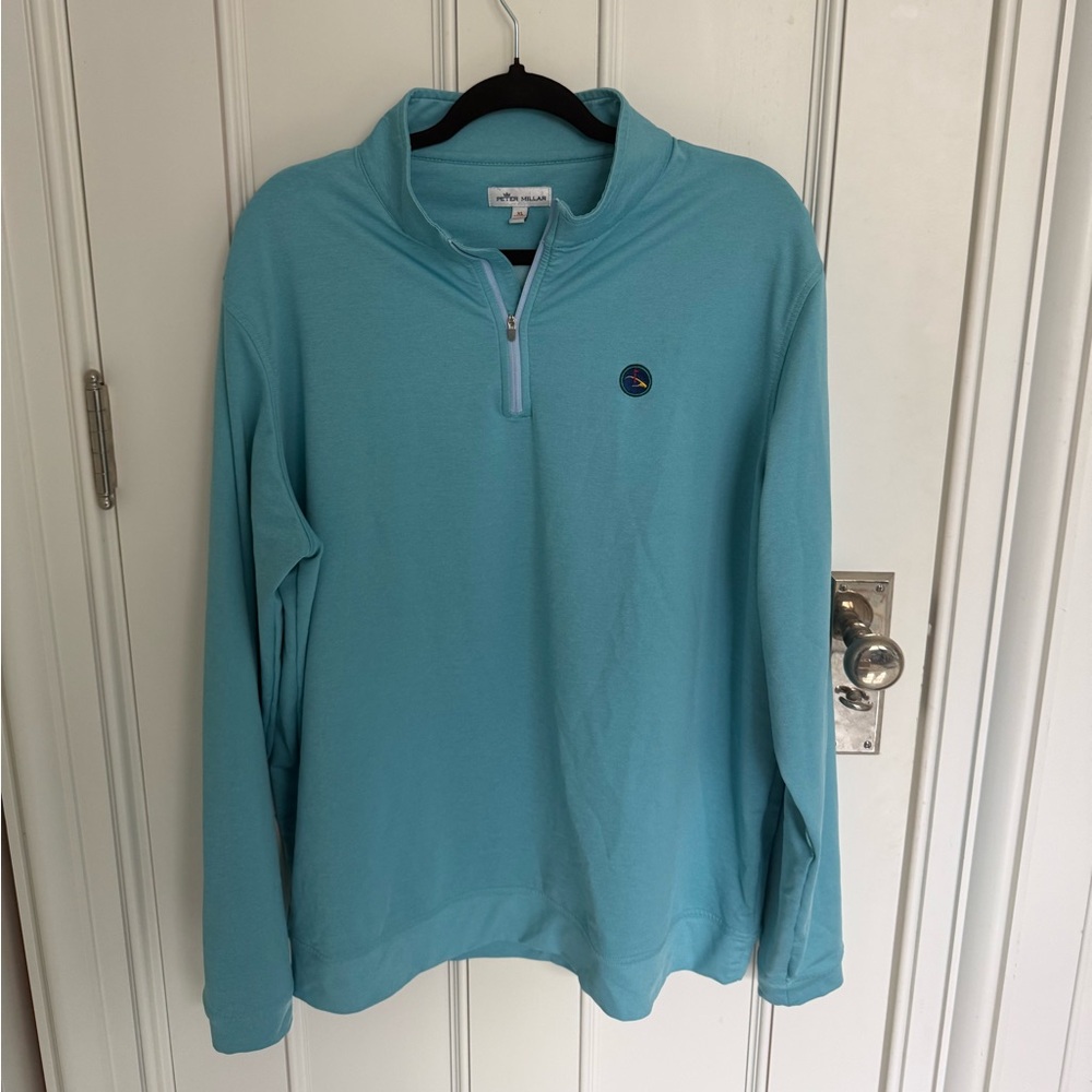 Peter Millar Light Blue Quarter-Zip Sweater